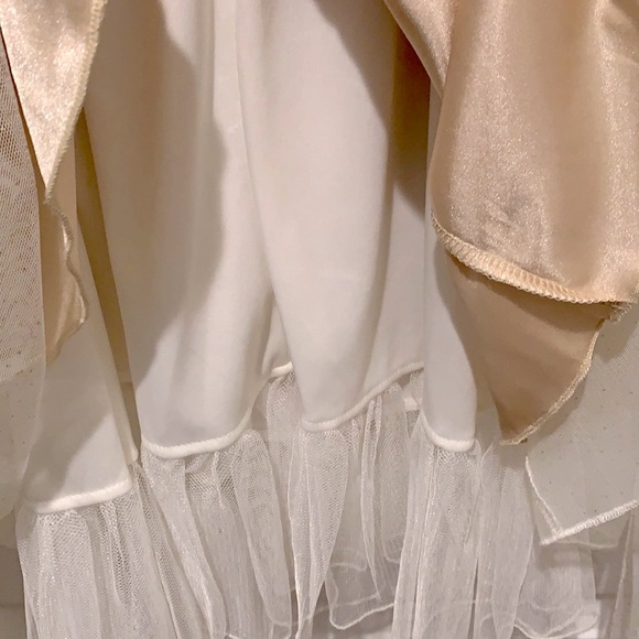 NWOT Gold Ivory Tulle Dress Size 7 - Picture 6 of 6